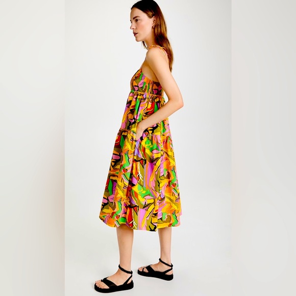 SWF Birds of Paradise Smocked Tie Strap Dress - Picture 4 of 12